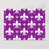 Carte Postale Conception de motif fleur de lis sur fond violet (Dos)