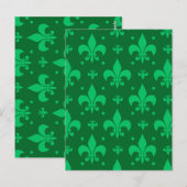 Carte Postale Conception de motif fleur de lis verte (Devant / Derrière)