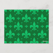 Carte Postale Conception de motif fleur de lis verte (Dos)