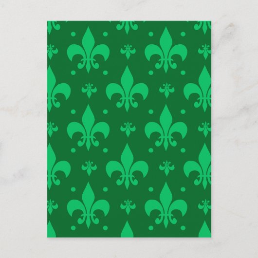 Carte Postale Conception de motif fleur de lis verte (Devant)