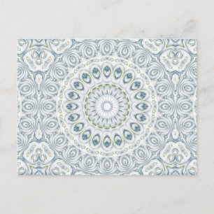 Carte Postale Conception de motif mandala bleu et vert serein