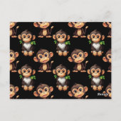 Carte Postale Conception de motif singe noir  (Dos)