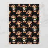 Carte Postale Conception de motif singe noir  (Devant)