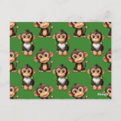Carte Postale Conception de motif singe vert  (Dos)