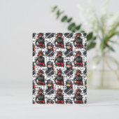 Carte Postale Conception de motif textuel pour filles ninja anim (Debout devant)