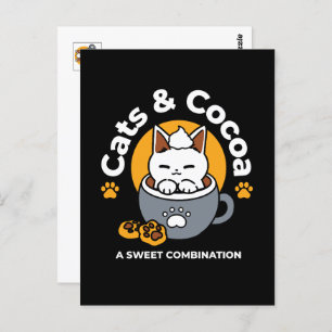 Carte Postale Conception de Mug de vacances avec Cosy Cat et Paw
