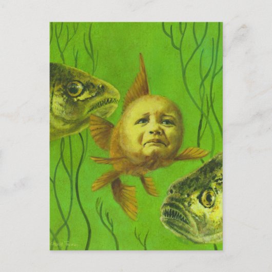 Carte Postale Conception de mutant pour bébé de poisson rouge (Devant)