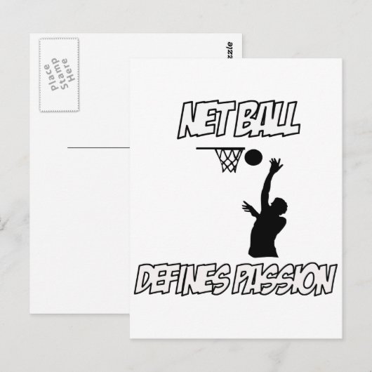 Carte Postale conception de netball (Devant / Derrière)