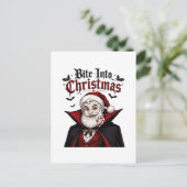 Carte Postale Conception de Noël de Santa Vampire Gothique (Debout devant)