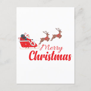 Carte Postale Conception de Noël et rennes