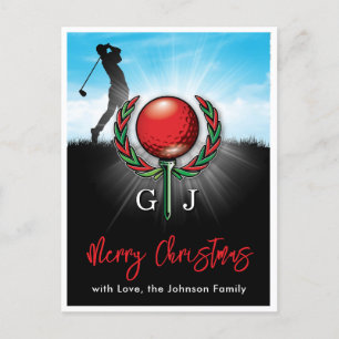 Carte Postale Conception de Noël joyeux golf