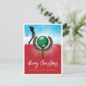 Carte Postale Conception de Noël joyeux golf (Debout devant)