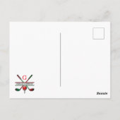 Carte Postale Conception de Noël joyeux monogramme de golf (Dos)