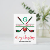 Carte Postale Conception de Noël pour Golf Merry (Debout devant)