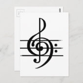 Carte Postale Conception de notes musicales (Devant / Derrière)