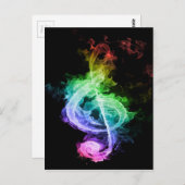 Carte Postale Conception de notes musicales colorées (Devant / Derrière)