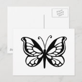 Carte Postale conception de papillon (Devant / Derrière)