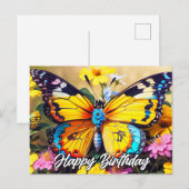 Carte Postale Conception de papillon beau vibrant (Devant / Derrière)