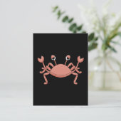 Carte Postale Conception de personnage de crabe de plage rouge m (Debout devant)