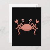 Carte Postale Conception de personnage de crabe de plage rouge m (Devant / Derrière)