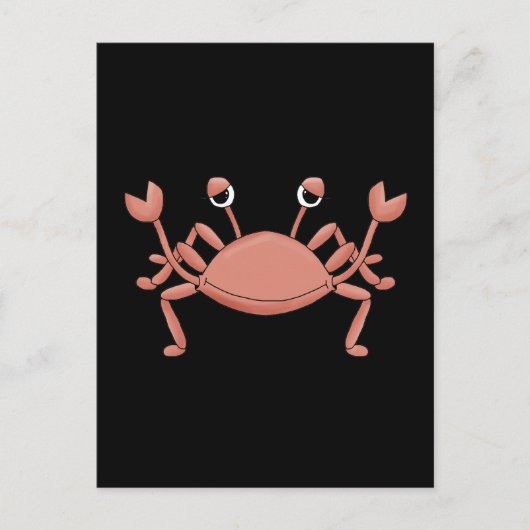 Carte Postale Conception de personnage de crabe de plage rouge m (Devant)