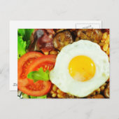 Carte Postale conception de petit déjeuner anglais (Devant / Derrière)