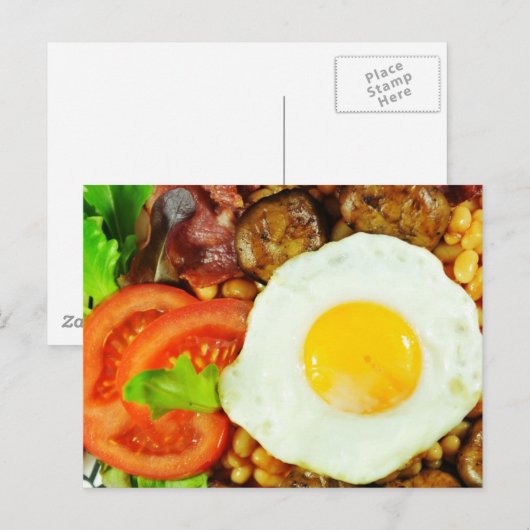 Carte Postale conception de petit déjeuner anglais (Devant / Derrière)