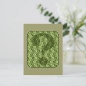Carte Postale Conception de point d'interrogation en vert (Debout devant)