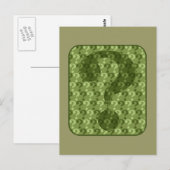 Carte Postale Conception de point d'interrogation en vert (Devant / Derrière)