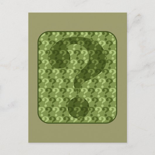 Carte Postale Conception de point d'interrogation en vert (Devant)