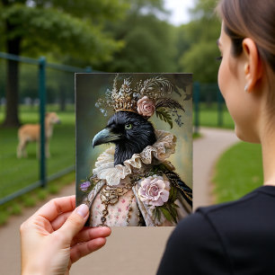 Carte Postale Conception de portrait de la Reine Royale Corbeau