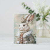 Carte Postale Conception de portrait de lapin royal rouge baroqu (Debout devant)