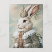 Carte Postale Conception de portrait de lapin royal rouge baroqu (Devant)