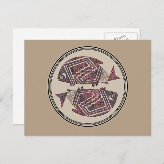 Carte Postale Conception de poterie Mimbres (Devant / Derrière)