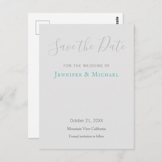 Carte Postale Conception de professionnel de mariage moderne Sau (Devant / Derrière)