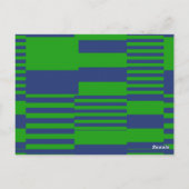 Carte Postale Conception de rayures patchwork bleu vert (Dos)