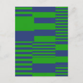 Carte Postale Conception de rayures patchwork bleu vert (Devant)