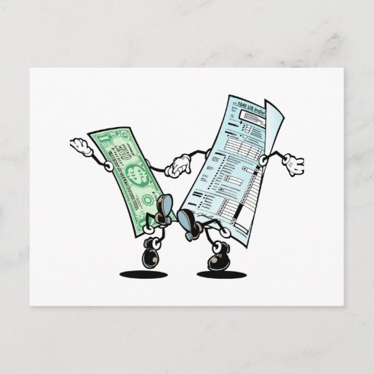 Carte Postale Conception de remboursement d'impôt heureux (Devant)