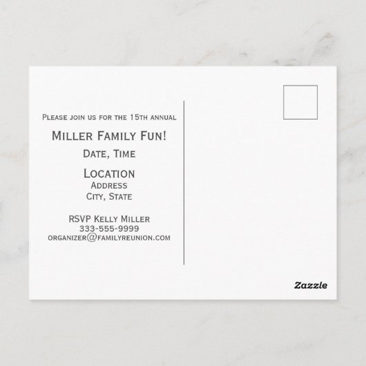 Carte Postale Conception de réunion familiale (Dos)