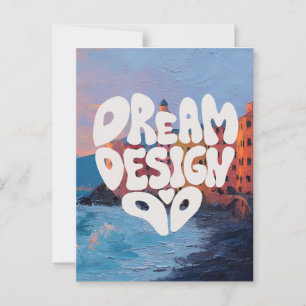 Carte Postale Conception de rêve Faire de la typographie de lett