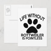 CARTE POSTALE CONCEPTION DE ROTTWEILER (Devant / Derrière)