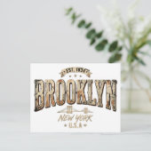 Carte Postale Conception de script doré orné de Brooklyn New Yor (Debout devant)
