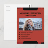 Carte Postale Conception de sensibilisation à la dépression post (Devant / Derrière)