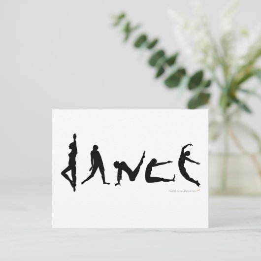 Carte Postale Conception de silhouette de danse de danse (Debout devant)