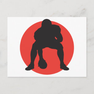 Carte Postale conception de silhouette de football quarterback h