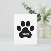 Carte Postale Conception de silhouette de nom de patte de chien (Debout devant)