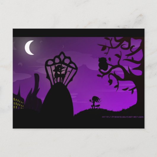 Carte postale - Conception de silhouette Unicorne  (Devant)