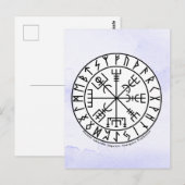 Carte Postale Conception de symbole de compas viking Vegvisir (Devant / Derrière)