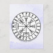 Carte Postale Conception de symbole de compas viking Vegvisir (Devant)