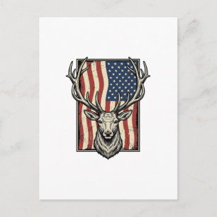 Carte Postale Conception de T-shirt de chasse de drapeau américa
